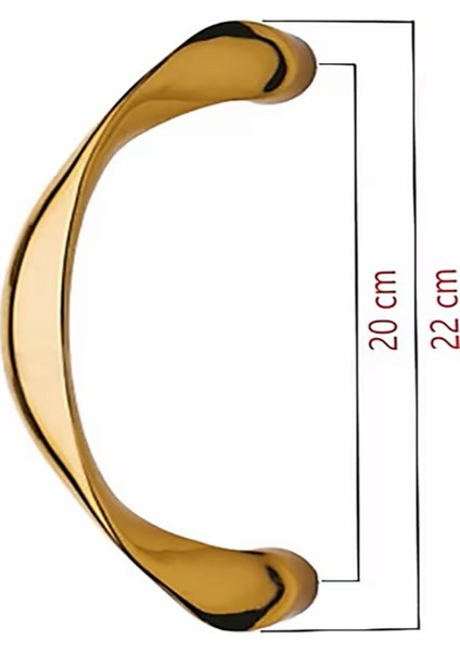 Altın Renkli Çelik Kapı Kolu, 22CM, Şık ve Dayanıklı Dış Kapı Aksesuarı