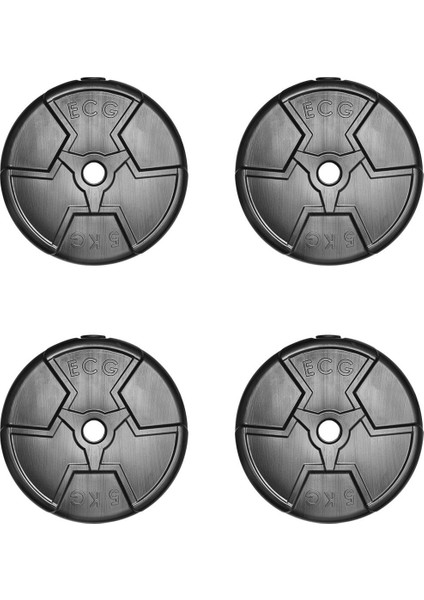 Siyah 5 kg Spor Plaka Seti – 4 Adet, Dayanıklı ve Şık Spor Ekipmanı