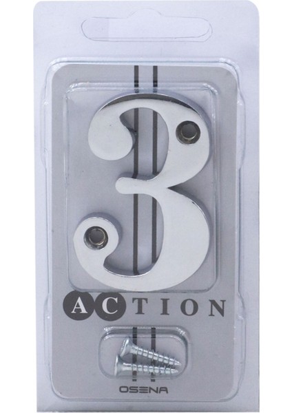 Parlak Krom Çelik Kapı Numarası, 5 Cm, 3 Numara, Şık ve Dayanıklı Tasarım modelleri