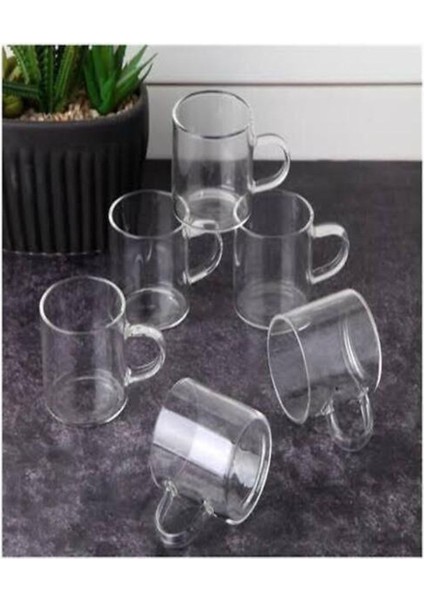 6'lı Beyaz Borosilikat Isıya Dayanıklı Termasil Fincan Seti