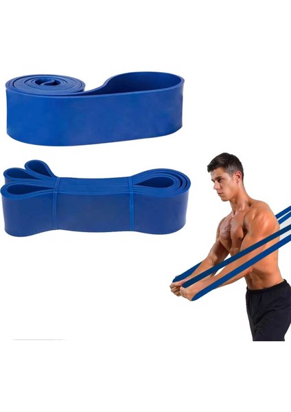 Mavi Direnç Lastiği 208CM x 4.5mm x 64MM, Güç ve Esneklik Sağlar