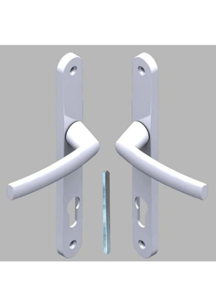 Beyaz Oval Pvc Oda Kapı Kolu, Şık ve Dayanıklı Tasarım