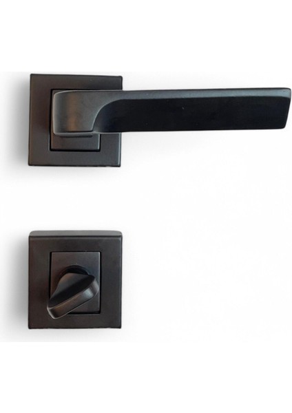 Siyah Kapı Kolu, Wc Rozetli, Modern ve Şık Tasarım, Kaliteli Malzeme