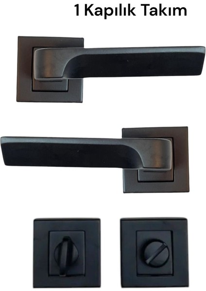 Siyah Kapı Kolu, Wc Rozetli, Modern ve Şık Tasarım, Kaliteli Malzeme fiyatları