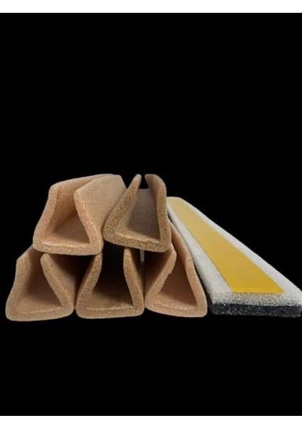 Kahverengi Geçmeli ve Yapışkanlı Kapı Altı Hava ve Toz Önleyici Set