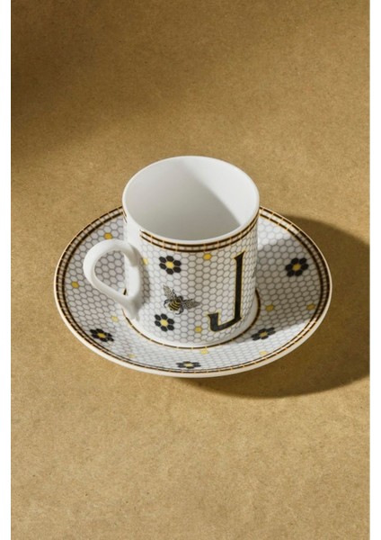 Renkli J Harfli 80 ml Kahve Fincanı, Şık ve Kullanışlı Tasarım modelleri