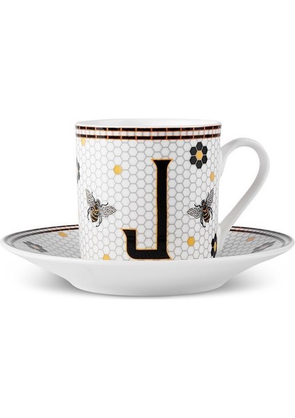 Renkli J Harfli 80 ml Kahve Fincanı, Şık ve Kullanışlı Tasarım fırsatları