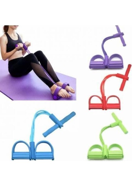Evde Spor Lastiği ile Body Trimmer ve Mekik Çekme Aleti Siyah