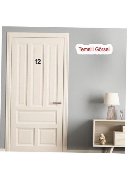 Yapışkanlı Küçük Kapı Numarası 50 Mm, 8 Rakam, Siyah, 1 Adet