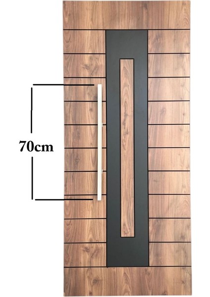 Saten Renk Çelik Kapı Çekme Tutamağı Kare Model 70CM