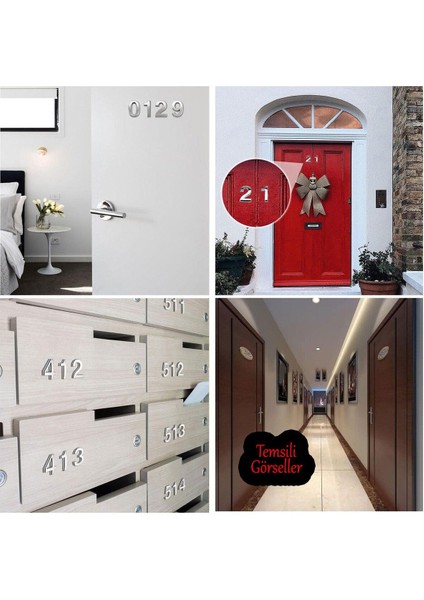 Yapışkanlı Kapı Numarası, 50 Mm, 5 Cm, Renkli, Sıfır, 1 Adet