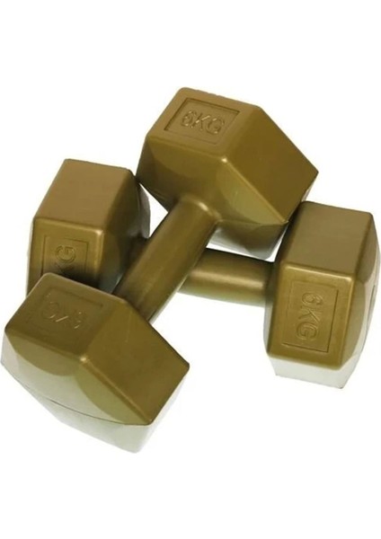 Çok Renkli Köşeli Dambıl Seti, 6 Kg, Spor ve Fitness Için Mükemmel Seçenek