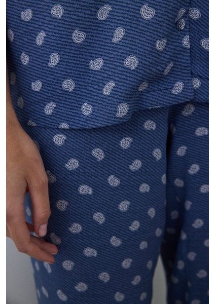 İndigo Hailee Çiçek Desenli Gömlek Yaka Kısa Kollu Pijama Takımı fırsatları