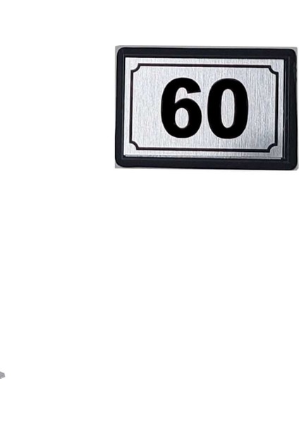 Alüminyum Kapı Numarası, 60 No, Yapışkanlı, Şık ve Dayanıklı Tasarım