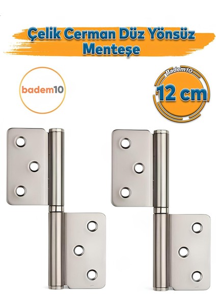 Yönsüz Alüminyum Kapı Menteşesi, 12 Cm, 2'li Set, Kolay Montaj, Dayanıklı, Şık Tasarım