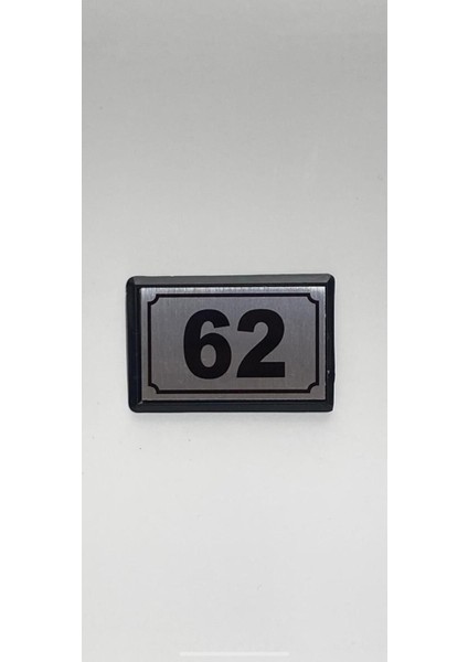 Alüminyum Kapı Numarası 62 No, Yapışkanlı, Dayanıklı, Şık Tasarım