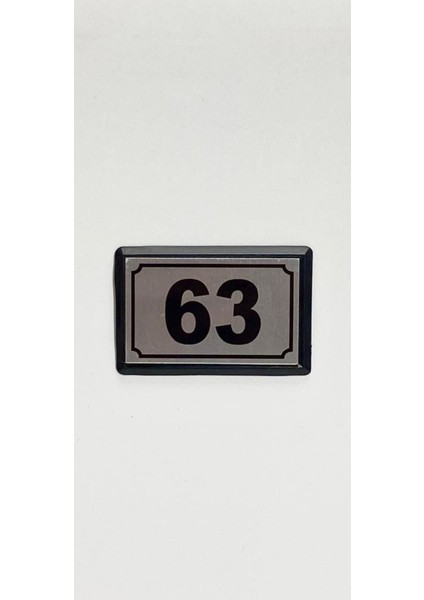 Alüminyum Kapı Numarası 63 No, Yapışkanlı, Şık ve Dayanıklı Tasarım