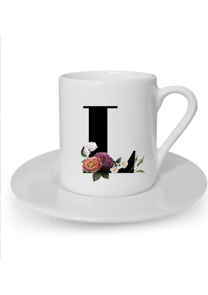 L Harfi Baskılı Beyaz Türk Kahvesi Fincanı, Şık ve Kaliteli Tasarım
