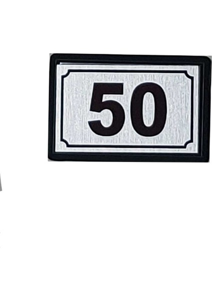 Alüminyum Kapı Numarası, 50 No, Yapışkanlı, Şık ve Kolay Uygulama