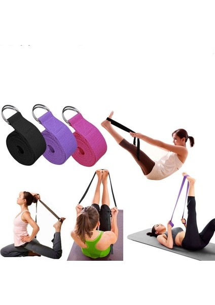 Yeşil Yoga Germe Kemeri Kalça Bantları Spor Esneklik Kemer 2'li 250 cm fırsatları