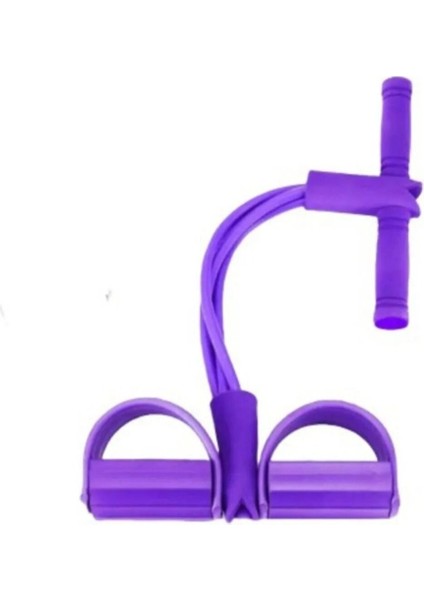 Mor 4'lü Direnç Lastiği ile El, Ayak ve Karın Egzersizi Seti