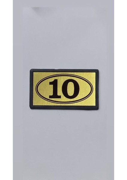 Altın Renkli Alüminyum Kapı Numarası 10 No, Yapışkanlı ve Şık Tasarım