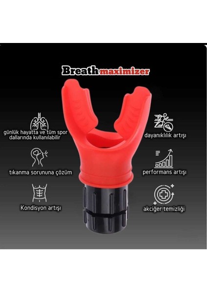 Kırmızı Nefes Egzersiz Aleti, Ayarlanabilir Solunum Güçlendirme Cihazı