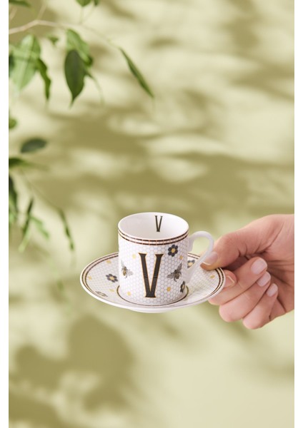 V Harfli Renkli Küçük Kahve Fincanı 80 Ml, Şık ve Sevimli Tasarım fiyatları