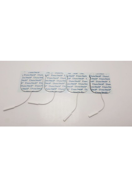 Yumuşak 5x5 cm Kablolu Soketli Tens Elektrod Pedi, Beyaz, Kullanıma Hazır