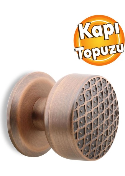 Antik Bakır Metal Kapı Tokmağı Topuzu, Şık ve Dayanıklı Tasarım