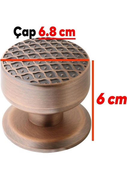 Antik Bakır Metal Kapı Tokmağı Topuzu, Şık ve Dayanıklı Tasarım