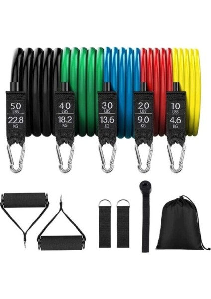 Çok Renkli 11 Parça Latex Direnç Lastiği Seti, Güç ve Esneklik Için Ideal fiyatları
