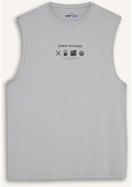 fit Boxy Fit Baskılı Bisiklet Yaka Sporcu ATLET E7517AX25AU