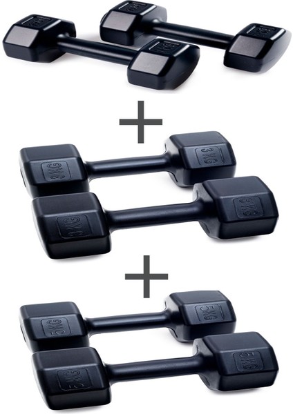 3'lü Dambıl Seti, Çeşitli Ağırlık Seçenekleriyle Spor ve Egzersiz Için Ideal