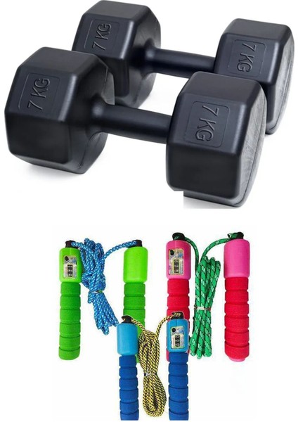 7 kg Dambil Seti, Siyah, 2'li Paket, Dayanıklı ve Şık Tasarım