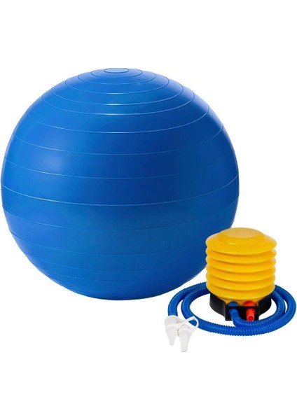 Mavi Pilates Topu 75CM, Sağlam ve Hava Pompası ile Dahil fiyatları