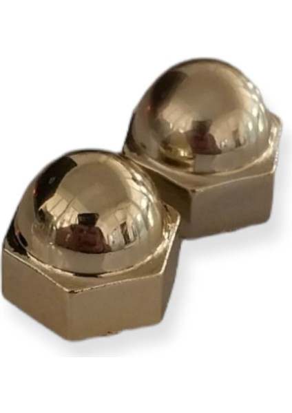 Sarı Renkli Çelik Kapı Çekme Kol Vida ve Somun Kapağı, 2'li Paket