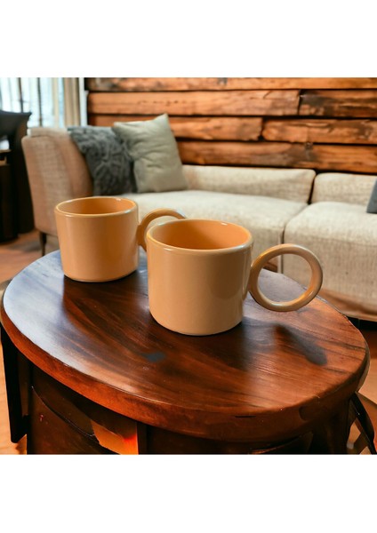 Turuncu Halka Kulplu Fincan Seti, 8 Cm, 2 Adet, Şık ve Kullanışlı Tasarım indirimleri