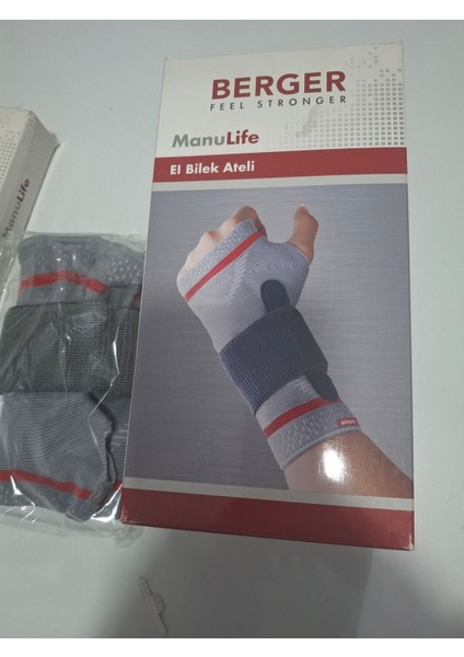 Gri Örme El Bilek Ateli Sol Xxl, Rahat ve Destekli Kullanım