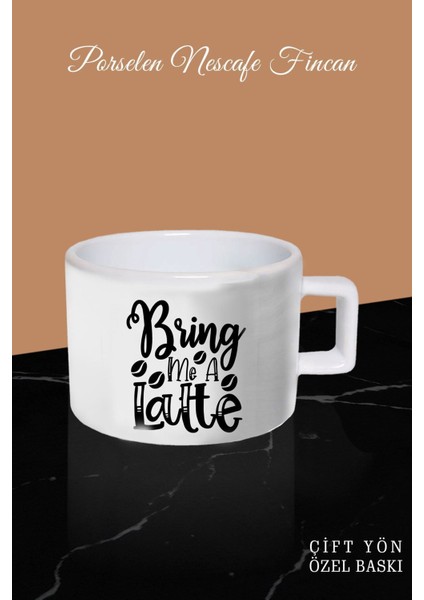 Sevgili El Tutma Çizimli Beyaz Kupa, Çift Yönlü Kahve Fincanı
