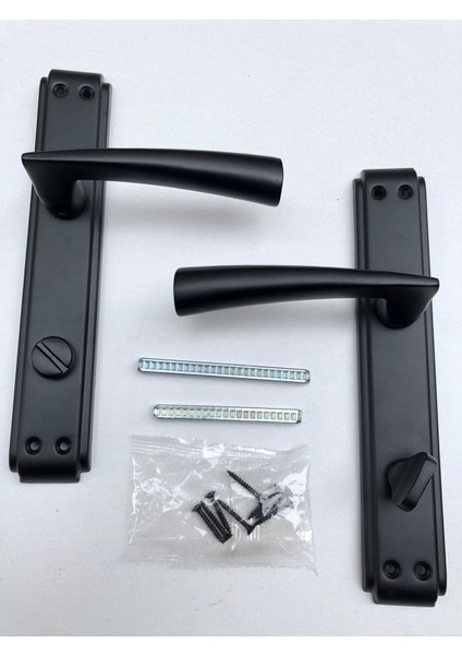 Şık Siyah Aynalı Kapı Kolu, Sağ El, Banyo ve Wc Için, Mat Kaplama fiyatları