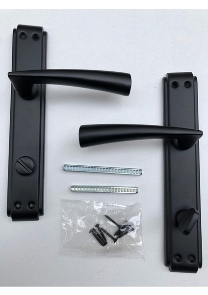 Şık Siyah Aynalı Kapı Kolu, Sağ El, Banyo ve Wc Için, Mat Kaplama modelleri