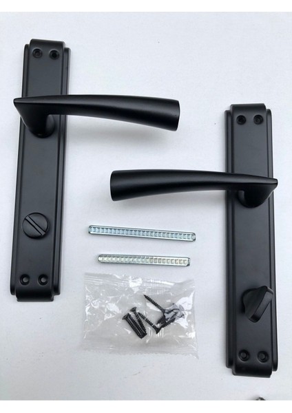 Şık Siyah Aynalı Kapı Kolu, Sağ El, Banyo ve Wc Için, Mat Kaplama fırsatları