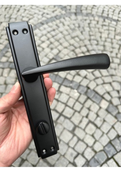 Şık Siyah Aynalı Kapı Kolu, Sağ El, Banyo ve Wc Için, Mat Kaplama indirimleri