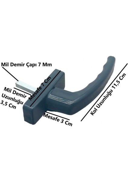 Antrasit Gri Pvc Kapı ve Pencere Kolu 5'li Set modelleri