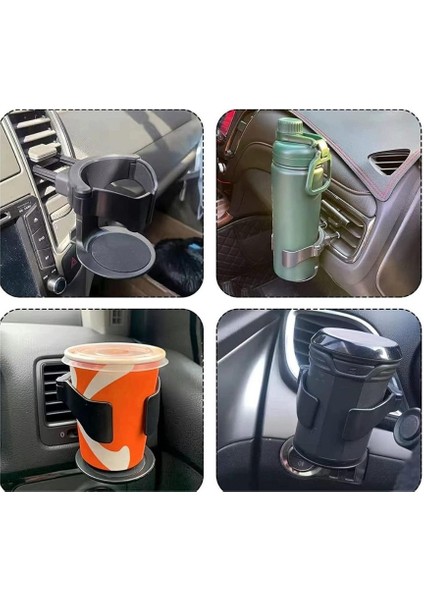 Fiat Fiorino 2014-2015-2016-2017-2018-2019 Ayarlanabilir Araç Bardak Tutucu – Abs Malzeme, Kaymaz Pedli, Havalandırma Klipsli, 93X73X86MM