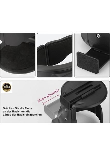 Fiat Fiorino 2014-2015-2016-2017-2018-2019 Ayarlanabilir Araç Bardak Tutucu – Abs Malzeme, Kaymaz Pedli, Havalandırma Klipsli, 93X73X86MM