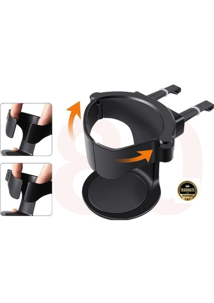 Citroen C3 2010-2011-2012-2013-2014-2015-2016 Ayarlanabilir Araç Bardak Tutucu – Abs Malzeme, Kaymaz Pedli, Havalandırma Klipsli, 93X73X86MM