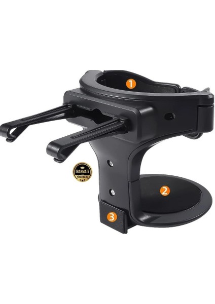 Citroen C3 2010-2011-2012-2013-2014-2015-2016 Ayarlanabilir Araç Bardak Tutucu – Abs Malzeme, Kaymaz Pedli, Havalandırma Klipsli, 93X73X86MM