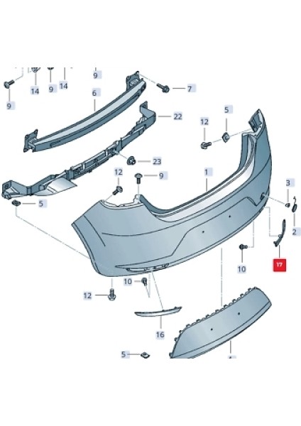 Vw Leon 2004-2013 Tampon Reflektörü Arka Sağ (Oem NO:1P0945106E)
